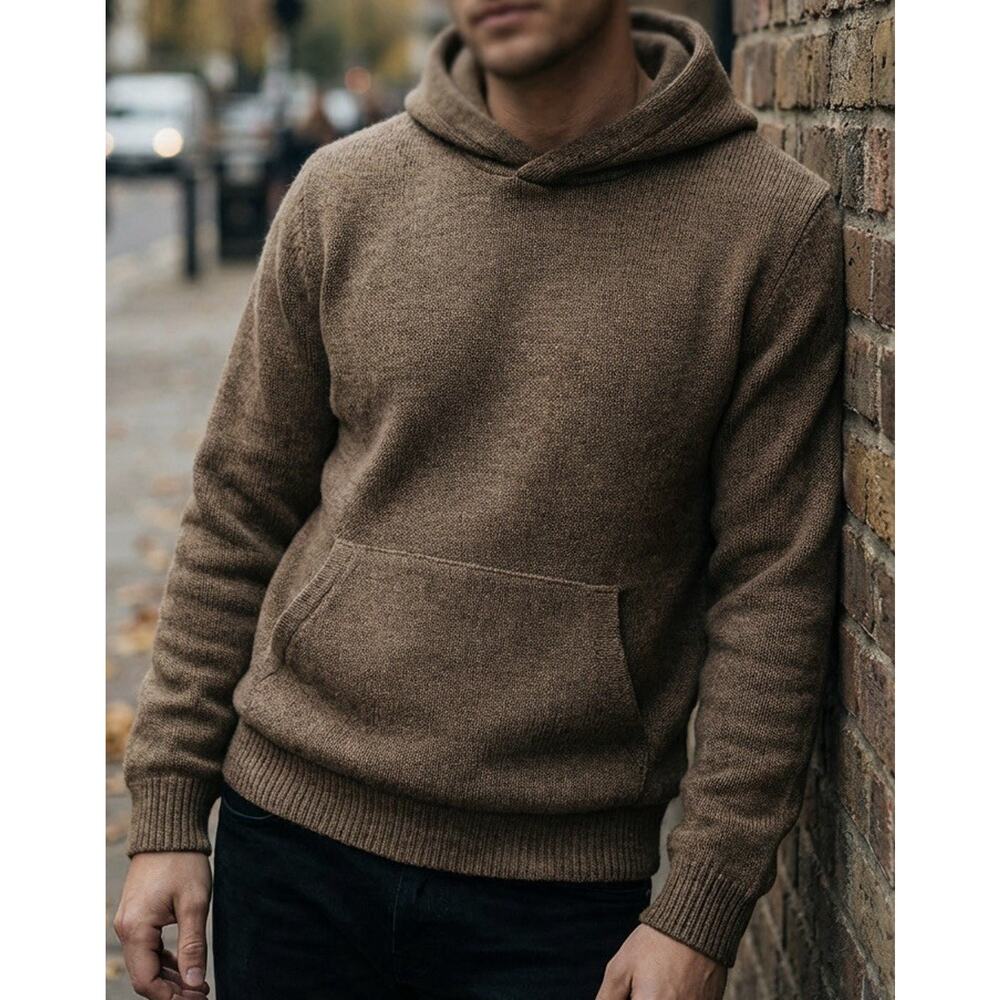 Goodfellow & Co Men’s Brown Cozy Knit Pullover Hoodie XL New With Tags - Picture 9 of 13